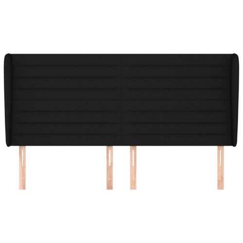 Uzglavlje s ušima crno 163x23x118/128 cm od tkanine - Crna 163 x 23 x 118/128 cm 1 Cijena