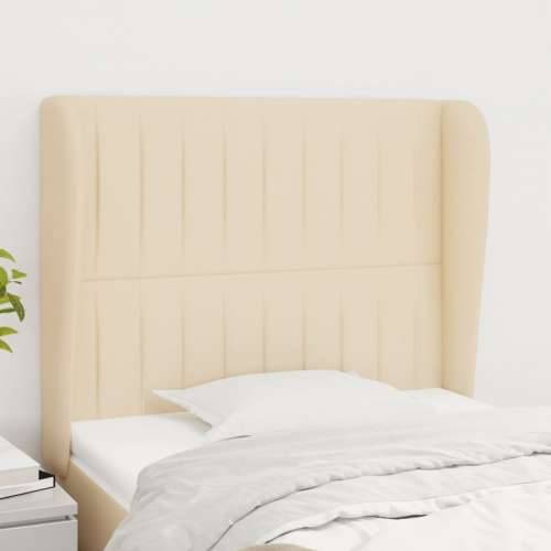 Uzglavlje s ušima krem 83 x 23 x 118/128 cm od tkanine - Krema 83 x 23 x 118/128 cm 1 Cijena