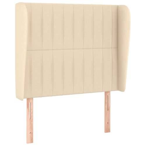Uzglavlje s ušima krem 83 x 23 x 118/128 cm od tkanine - Krema 83 x 23 x 118/128 cm 1 Cijena
