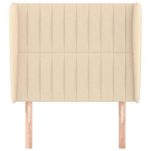 Uzglavlje s ušima krem 83 x 23 x 118/128 cm od tkanine - Krema 83 x 23 x 118/128 cm 1 Cijena