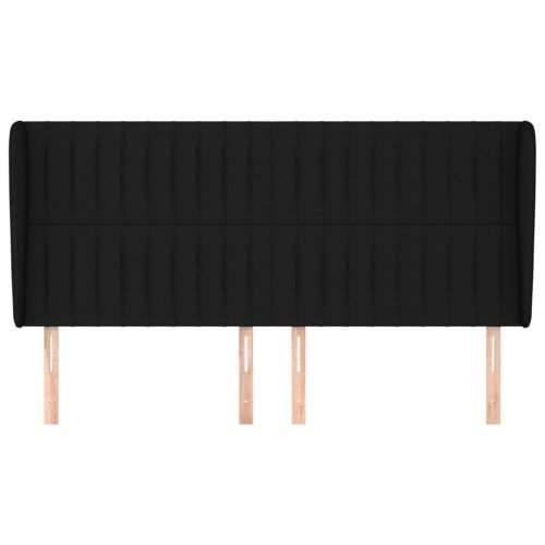 Uzglavlje s ušima crno 183x23x118/128 cm od tkanine - Crna 183 x 23 x 118/128 cm 1 Cijena