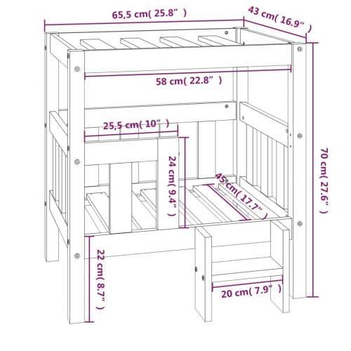 Krevet za pse crna 65,5x43x70 cm od masivne borovine - Crna 65.5 x 43 x 70 cm Cijena