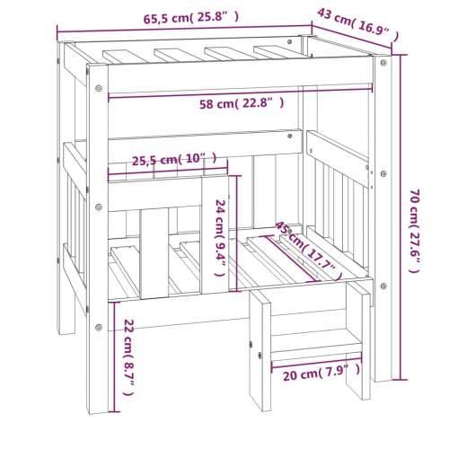 Krevet za pse crna 65,5x43x70 cm od masivne borovine Cijena