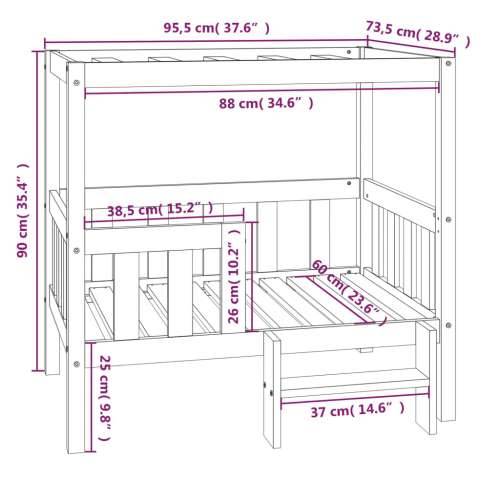 Krevet za pse 95,5x73,5x90 cm od masivne borovine Cijena