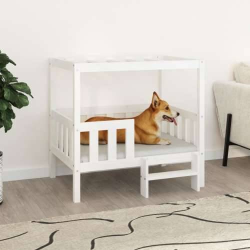 Krevet za pse bijeli 95,5x73,5x90 cm od masivne borovine Cijena