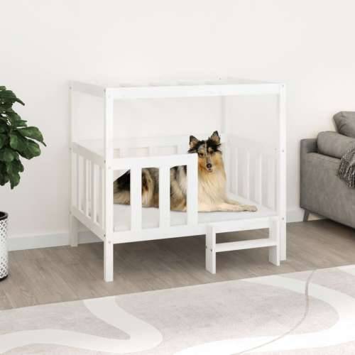 Krevet za pse bijeli 105,5x83,5x100 cm od masivne borovine Cijena