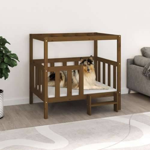 Krevet za pse Smeđa meda 105,5x83,5x100 cm od masivne borovine Cijena