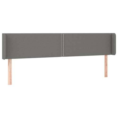 Uzglavlje s ušima tamnosivo 163x16x78/88 cm od tkanine - Tamno siva 163 x 16 x 78/88 cm 1 Cijena