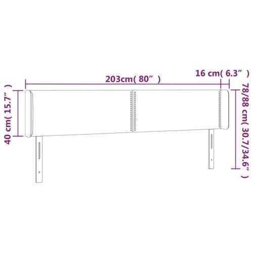 Uzglavlje s ušima plavo 203x16x78/88 cm od tkanine - Plava 203 x 16 x 78/88 cm 1 Cijena