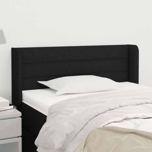 Uzglavlje s ušima crno 93x16x78/88 cm od tkanine - Crna 93 x 16 x 78/88 cm 1 Cijena