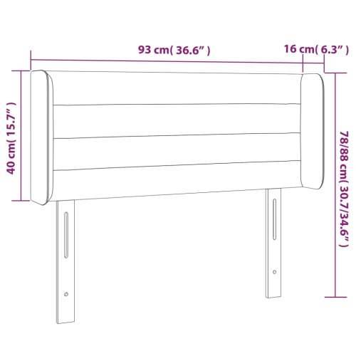 Uzglavlje s ušima crno 93x16x78/88 cm od tkanine - Crna 93 x 16 x 78/88 cm 1 Cijena