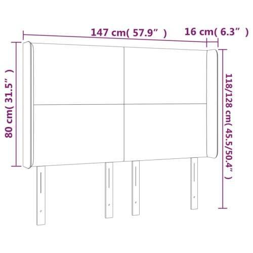 Uzglavlje s ušima crno 147x16x118/128 cm od tkanine Cijena