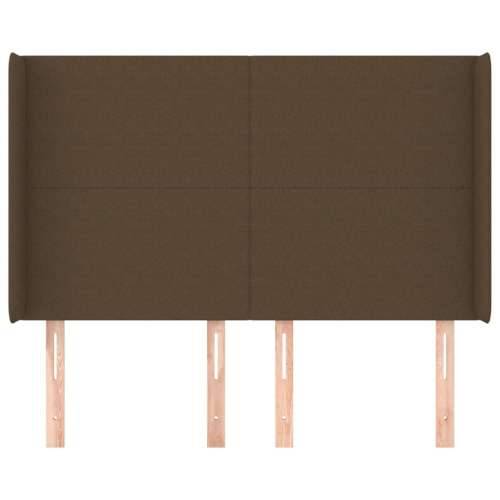 Uzglavlje s ušima tamnosmeđe 147x16x118/128 cm od tkanine - Tamno smeđa 147 x 16 x 118/128 cm 1 Cijena