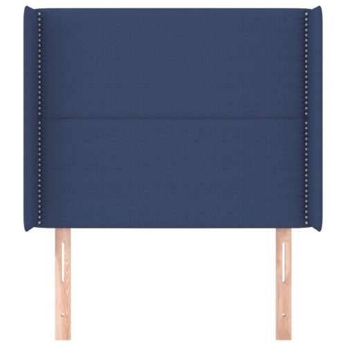 Uzglavlje s ušima plavo 83x16x118/128 cm od tkanine - Plava 83 x 16 x 118/128 cm 1 Cijena