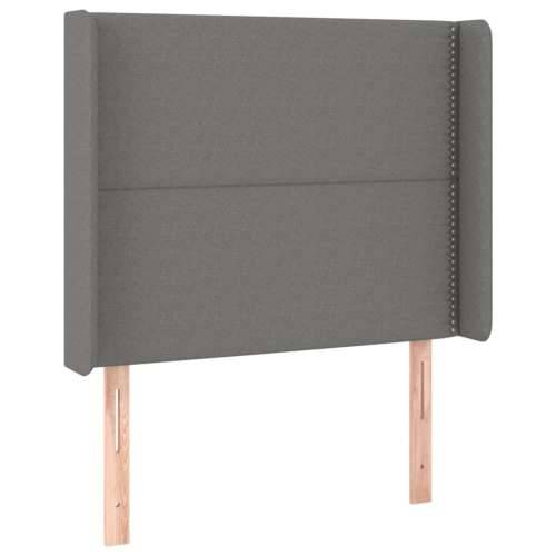 Uzglavlje s ušima tamnosivo 93x16x118/128 cm od tkanine - Tamno siva 93 x 16 x 118/128 cm 1 Cijena