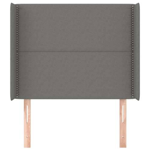Uzglavlje s ušima tamnosivo 93x16x118/128 cm od tkanine - Tamno siva 93 x 16 x 118/128 cm 1 Cijena
