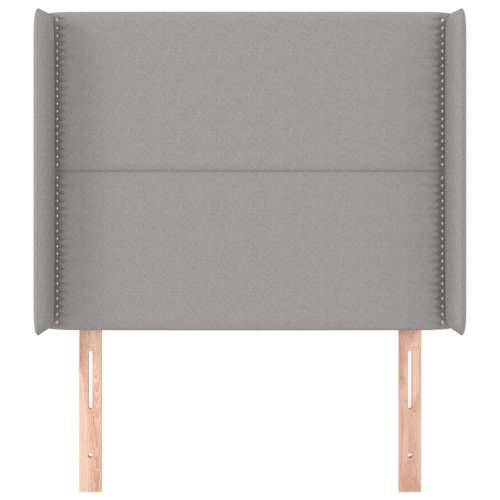 Uzglavlje s ušima svjetlosivo 103x16x118/128 cm od tkanine - Svjetlosiva 103 x 16 x 118/128 cm 1 Cijena