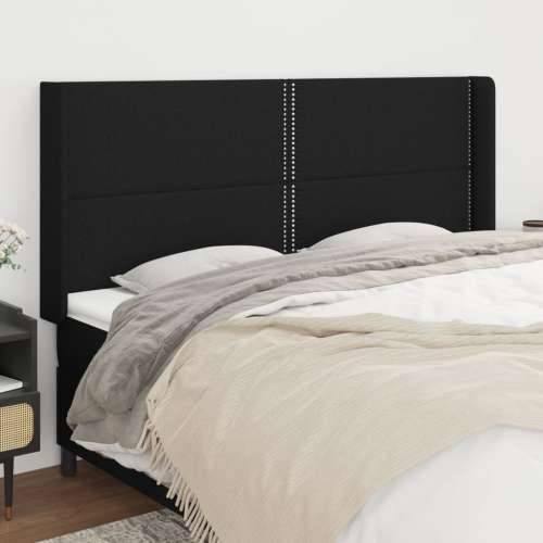 Uzglavlje s ušima crno 163x16x118/128 cm od tkanine - Crna 163 x 16 x 118/128 cm 1 Cijena