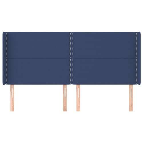 Uzglavlje s ušima plavo 163x16x118/128 cm od tkanine - Plava 163 x 16 x 118/128 cm 1 Cijena