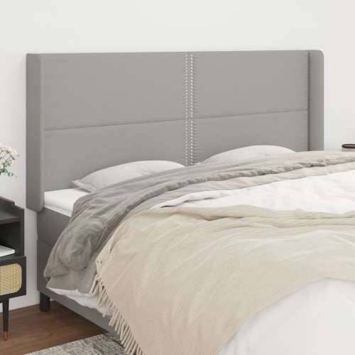 Uzglavlje s ušima svjetlosivo 203x16x118/128 cm od tkanine - Svjetlosiva 203 x 16 x 118/128 cm 1 Cijena