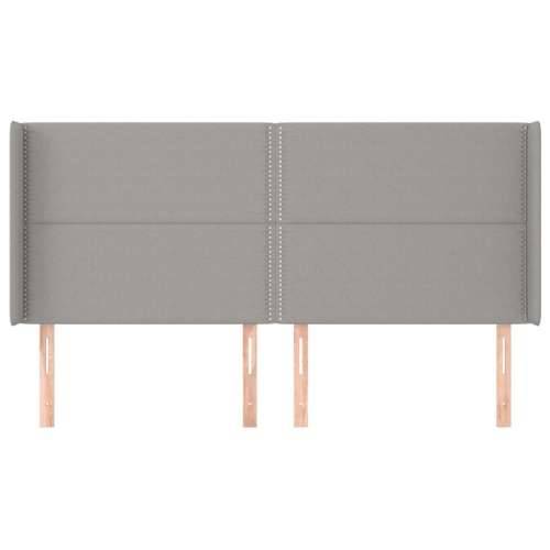 Uzglavlje s ušima svjetlosivo 203x16x118/128 cm od tkanine - Svjetlosiva 203 x 16 x 118/128 cm 1 Cijena