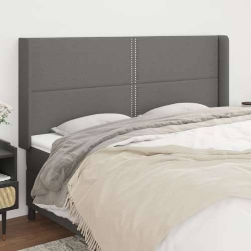 Uzglavlje s ušima tamnosivo 203x16x118/128 cm od tkanine - Tamno siva 203 x 16 x 118/128 cm 1 Cijena