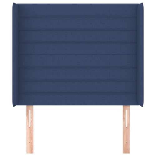 Uzglavlje s ušima plavo 93x16x118/128 cm od tkanine - Plava 93 x 16 x 118/128 cm 1 Cijena