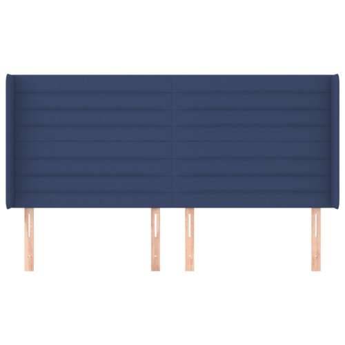 Uzglavlje s ušima plavo 163x16x118/128 cm od tkanine - Plava 163 x 16 x 118/128 cm 1 Cijena