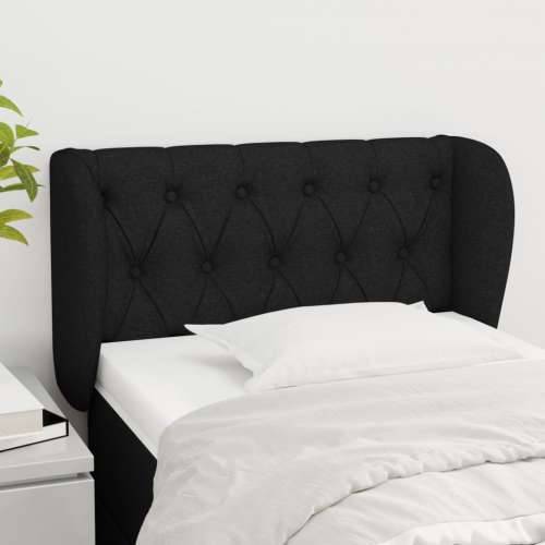 Uzglavlje s ušima crno 83x23x78/88 cm od tkanine - Crna 83 x 23 x 78/88 cm 1 Cijena