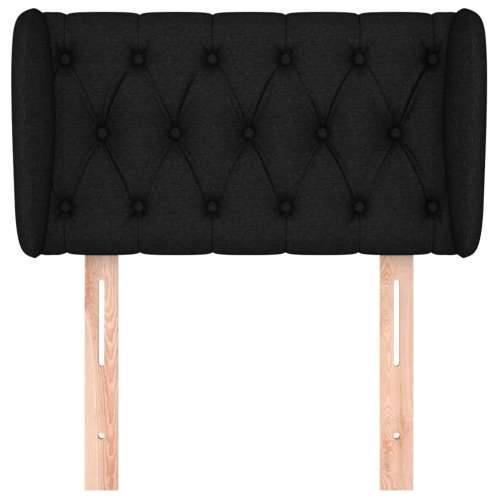 Uzglavlje s ušima crno 83x23x78/88 cm od tkanine - Crna 83 x 23 x 78/88 cm 1 Cijena