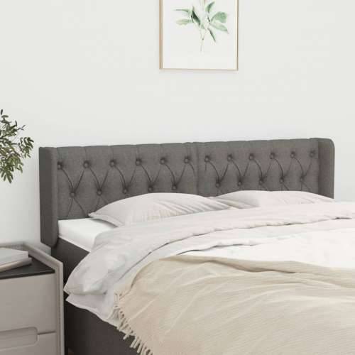Uzglavlje s ušima tamnosivo 163x16x78/88 cm od tkanine - Tamno siva 163 x 16 x 78/88 cm 1 Cijena
