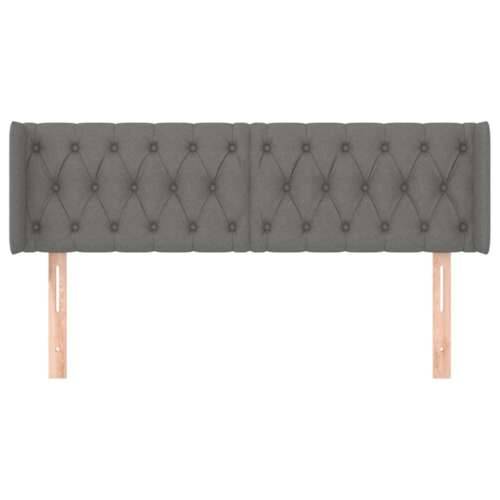 Uzglavlje s ušima tamnosivo 163x16x78/88 cm od tkanine - Tamno siva 163 x 16 x 78/88 cm 1 Cijena