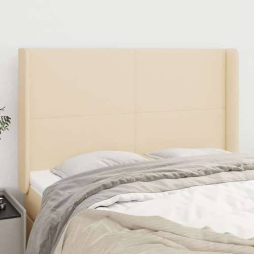 Uzglavlje s ušima krem 147x16x118/128 cm od tkanine - Krema 147 x 16 x 118/128 cm 1 Cijena