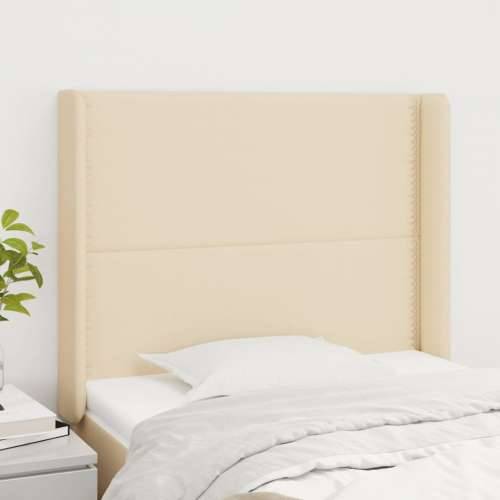 Uzglavlje s ušima krem 93x16x118/128 cm od tkanine - Krema 93 x 16 x 118/128 cm 1 Cijena