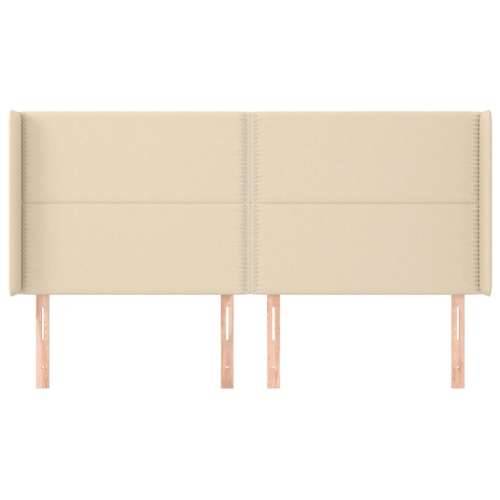 Uzglavlje s ušima krem 183x16x118/128 cm od tkanine - Krema 183 x 16 x 118/128 cm 1 Cijena