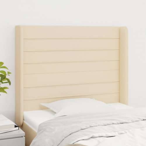 Uzglavlje s ušima krem 93x16x118/128 cm od tkanine - Krema 93 x 16 x 118/128 cm 1 Cijena