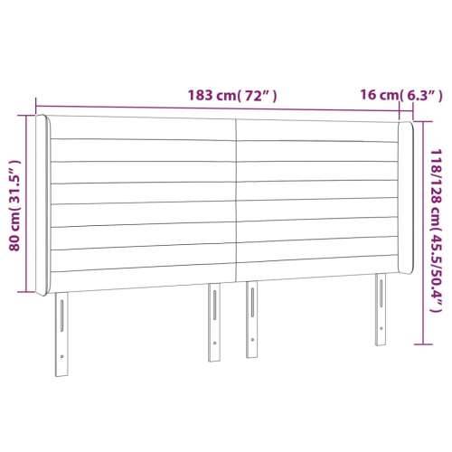 Uzglavlje s ušima krem 183x16x118/128 cm od tkanine - Krema 183 x 16 x 118/128 cm 1 Cijena