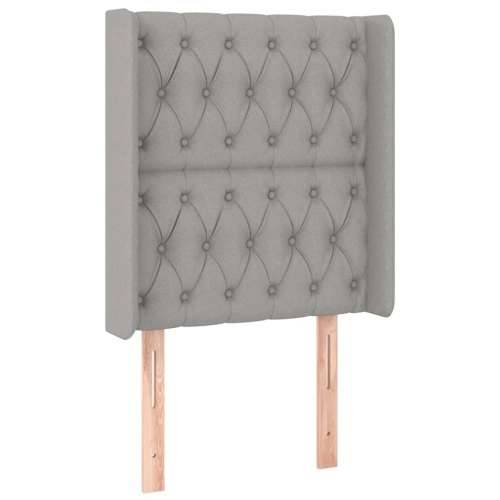 Uzglavlje s ušima svjetlosivo 83x16x118/128 cm od tkanine - Svjetlosiva 83 x 16 x 118/128 cm 1 Cijena