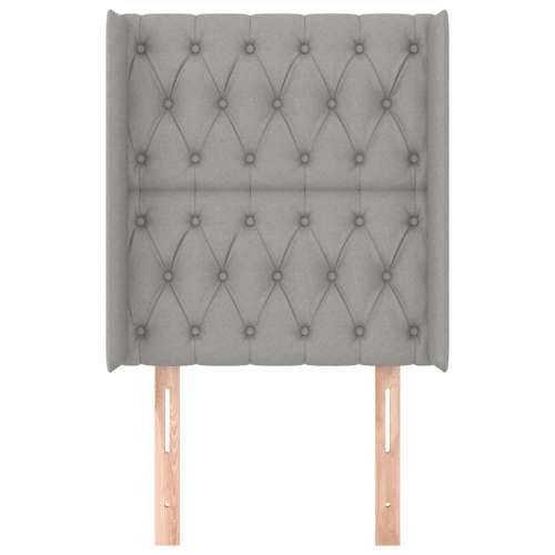 Uzglavlje s ušima svjetlosivo 83x16x118/128 cm od tkanine - Svjetlosiva 83 x 16 x 118/128 cm 1 Cijena