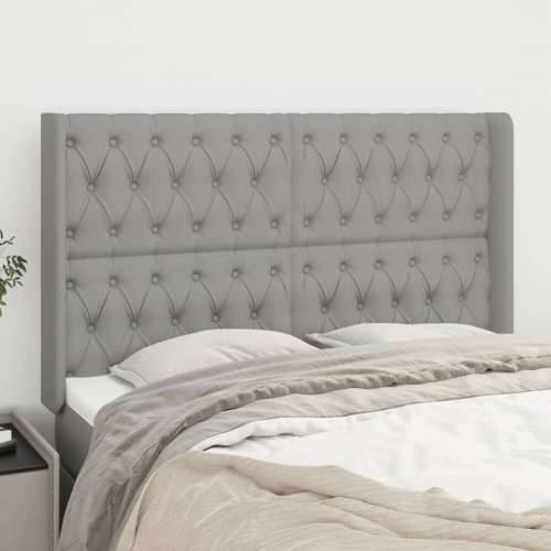 Uzglavlje s ušima svjetlosivo 163x16x118/128 cm od tkanine - Svjetlosiva 163 x 16 x 118/128 cm 1 Cijena