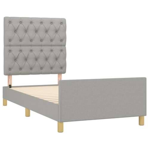 Okvir za krevet bez madraca svjetlosivi 80x200 cm od tkanine - Svjetlosiva 80 x 200 cm Dizajn s gumbima Cijena