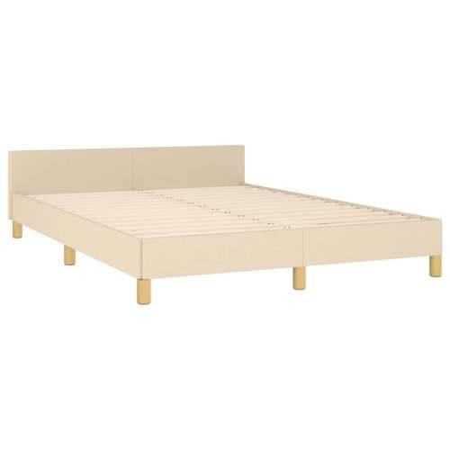 Okvir za krevet bez madraca krem 140 x 190 cm od tkanine - Krema 140 x 190 cm Dizajn s gumbima Cijena