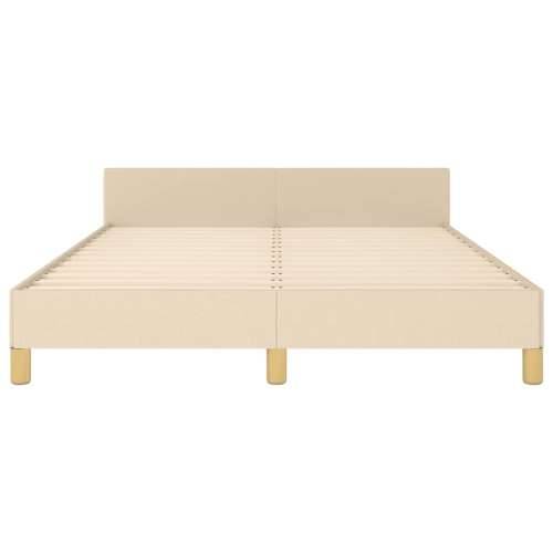 Okvir za krevet bez madraca krem 140 x 190 cm od tkanine - Krema 140 x 190 cm Dizajn s gumbima Cijena