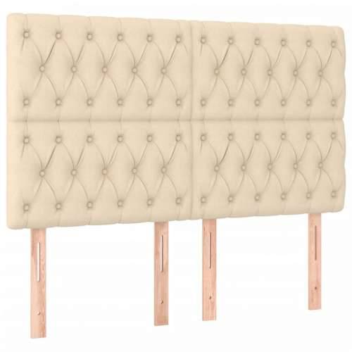 Okvir za krevet bez madraca krem 140 x 190 cm od tkanine - Krema 140 x 190 cm Dizajn s gumbima Cijena