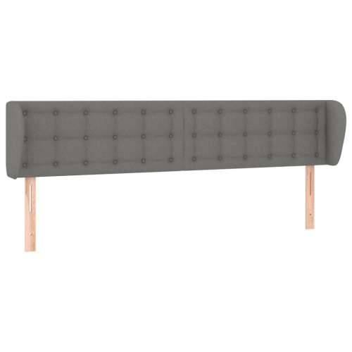 Uzglavlje s ušima tamnosivo 203x16x78/88 cm od tkanine - Tamno siva 203 x 16 x 78/88 cm 1 Cijena