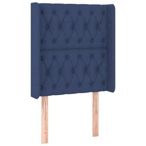 Uzglavlje s ušima plavo 83x16x118/128 cm od tkanine - Plava 83 x 16 x 118/128 cm 1 Cijena