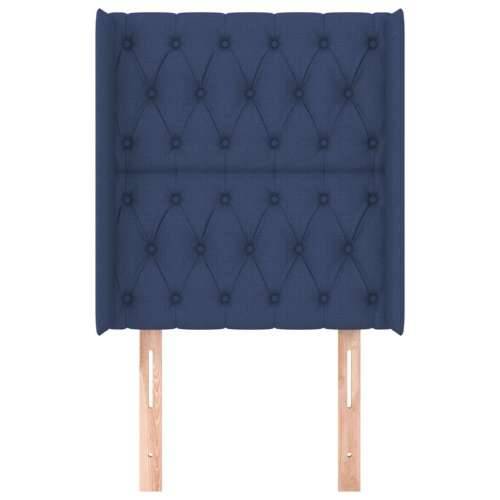 Uzglavlje s ušima plavo 83x16x118/128 cm od tkanine - Plava 83 x 16 x 118/128 cm 1 Cijena