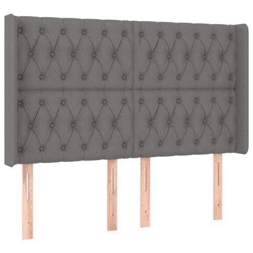 Uzglavlje s ušima tamnosivo 147x16x118/128 cm od tkanine - Tamno siva 147 x 16 x 118/128 cm 1 Cijena