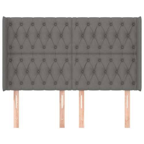 Uzglavlje s ušima tamnosivo 147x16x118/128 cm od tkanine - Tamno siva 147 x 16 x 118/128 cm 1 Cijena