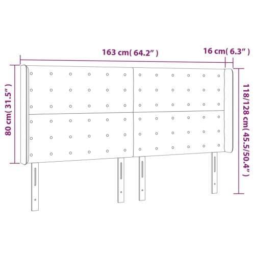 Uzglavlje s ušima tamnosmeđe 163x16x118/128 cm od tkanine - Tamno smeđa 163 x 16 x 118/128 cm 1 Cijena
